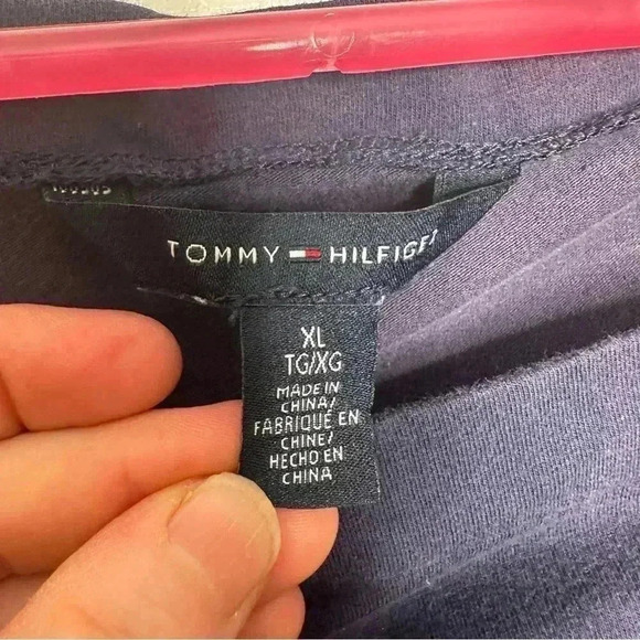 Tommy Hilfiger T-Shirt Square Neck Blue Size Extra Large - Picture 7 of 16